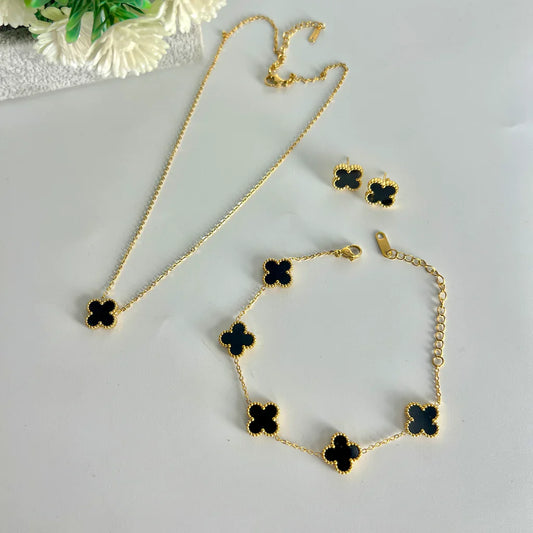 Van Cleef & Arpels-طقم مجوهرات البرسيم الرباعي للحظ